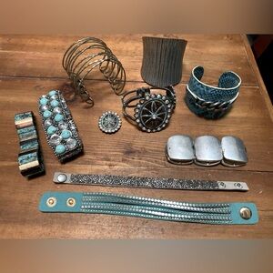 Lot of silver toned bracelets
